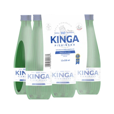 6x Kinga Pienińska woda mineralna gazowana Zielona 0,7 l