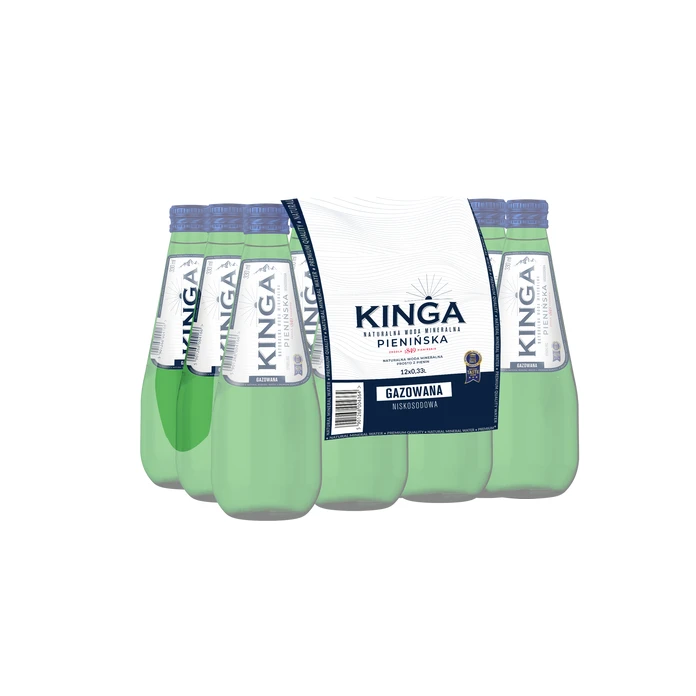 1512x Kinga Pienińska woda mineralna gazowana Zielona 0,33 l