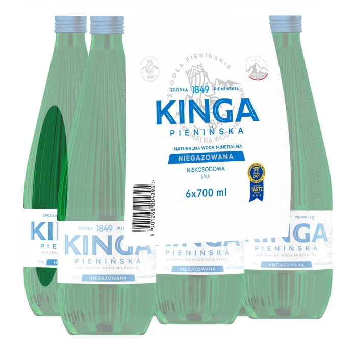 756x Kinga Pienińska woda mineralna gazowana + niegazowana Zielona 0,7 l (cała paleta)