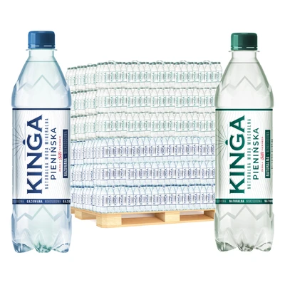 1368x Kinga Pienińska woda mineralna gazowana + naturalna 0,5 l (cała paleta)