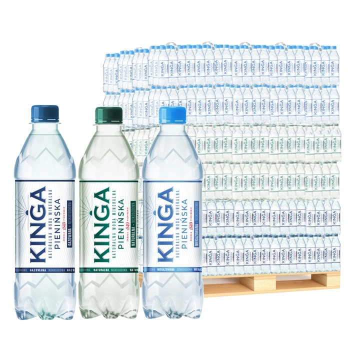 1368x Kinga Pienińska woda mineralna gazowana + niegazowana + naturalna 0,5 l (cała paleta)
