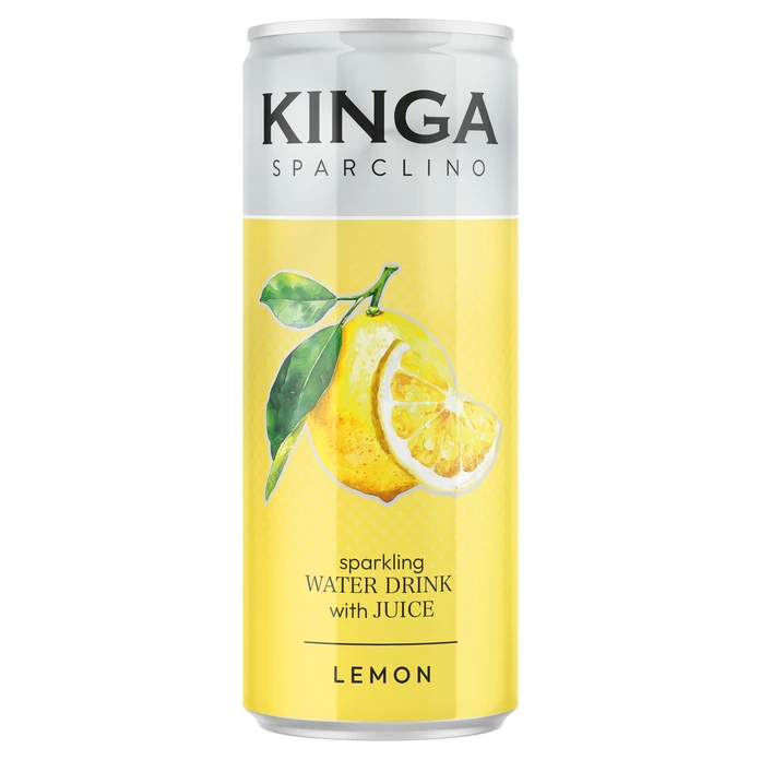 12x Kinga Sparclino Water Drink cytryna 250 ml puszka